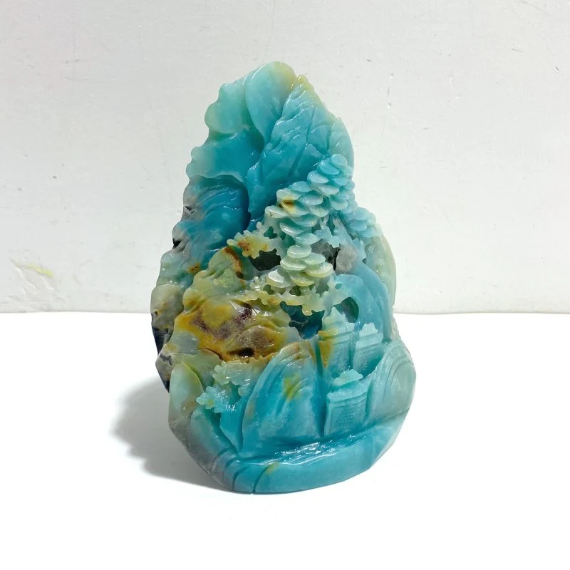 Beautiful Caribbean Calcite Landscape Pavilion Carving #4 - Image 2