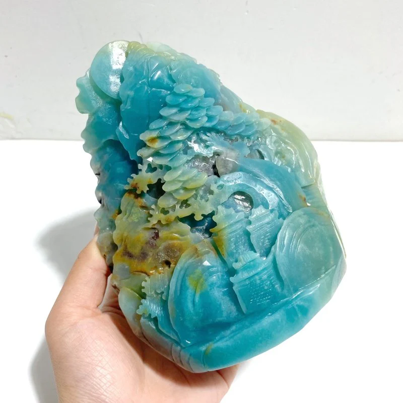 Beautiful Caribbean Calcite Landscape Pavilion Carving #4 - Image 4
