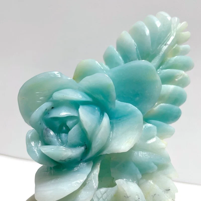 Beautiful Caribbean Calcite Mixed Pyrite Birds&Flower Carving - Image 4
