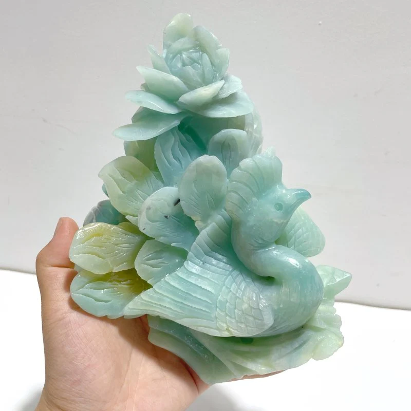 Beautiful Caribbean Calcite Peacock Carving - Image 4