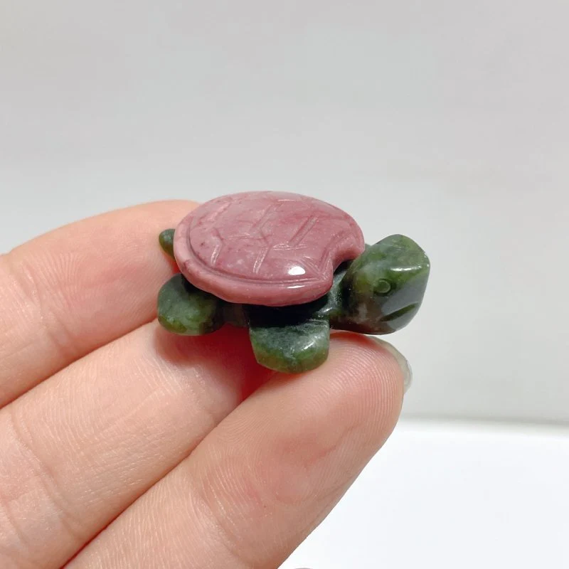 3 Types Beautiful Turtle Crystal Carving Wholesale Caribbean Calcite Chevron Amethyst - Image 10
