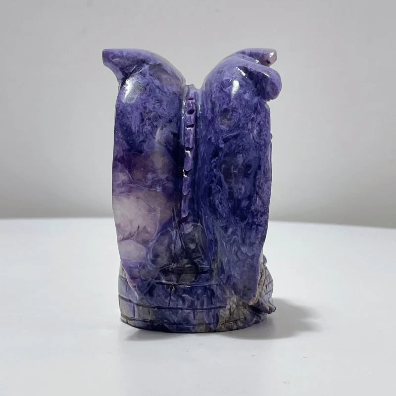 Beautiful Charoite Flying Dragon Carving #2 - Image 4