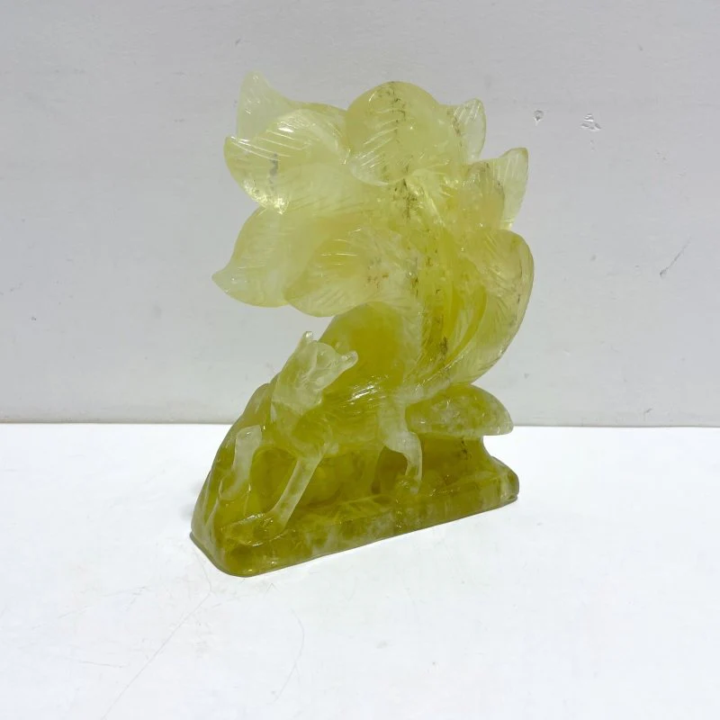 Beautiful Citrine Nine-tailed Fox Carving - Image 2