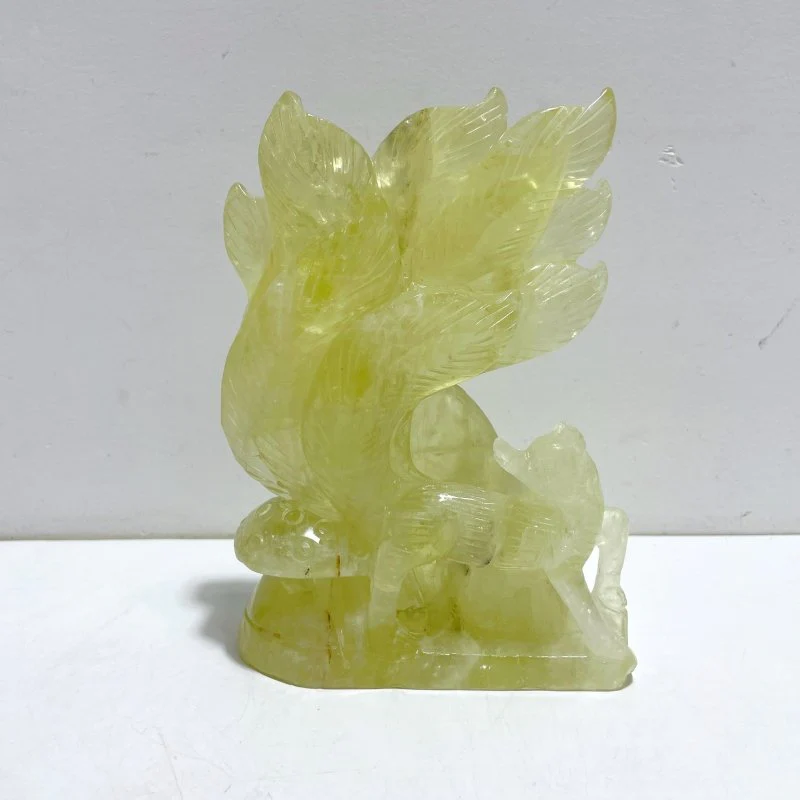 Beautiful Citrine Nine-tailed Fox Carving