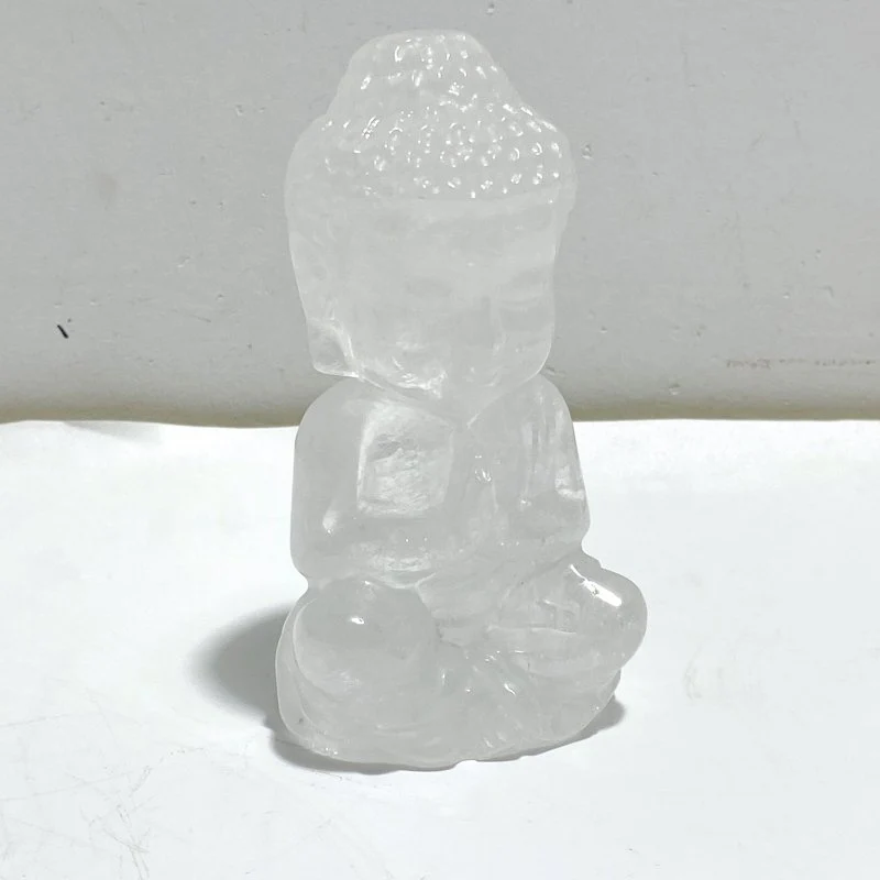 6 Pieces Beautiful Clear Quartz Buddha Carving - Image 6