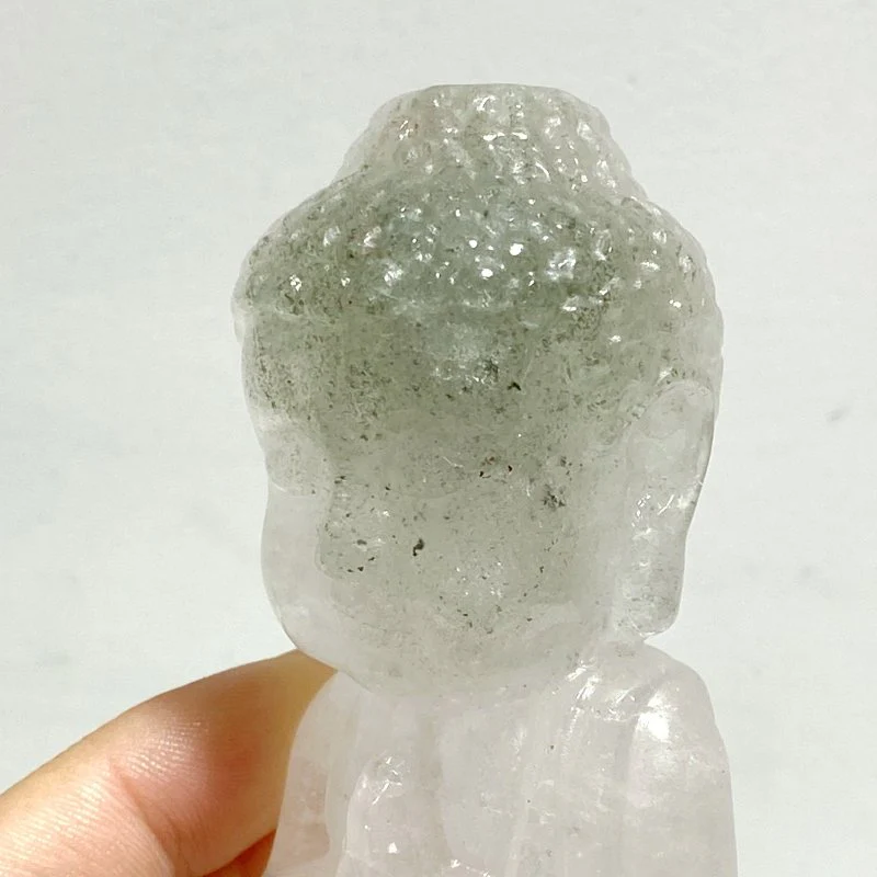 6 Pieces Beautiful Clear Quartz Buddha Carving - Image 8