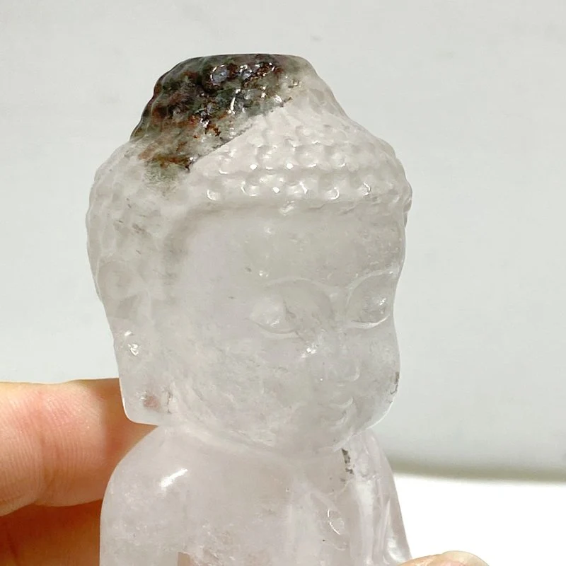 6 Pieces Beautiful Clear Quartz Buddha Carving - Image 9