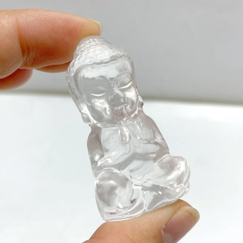Beautiful Clear Quartz Buddha Carving Wholesale - Image 2