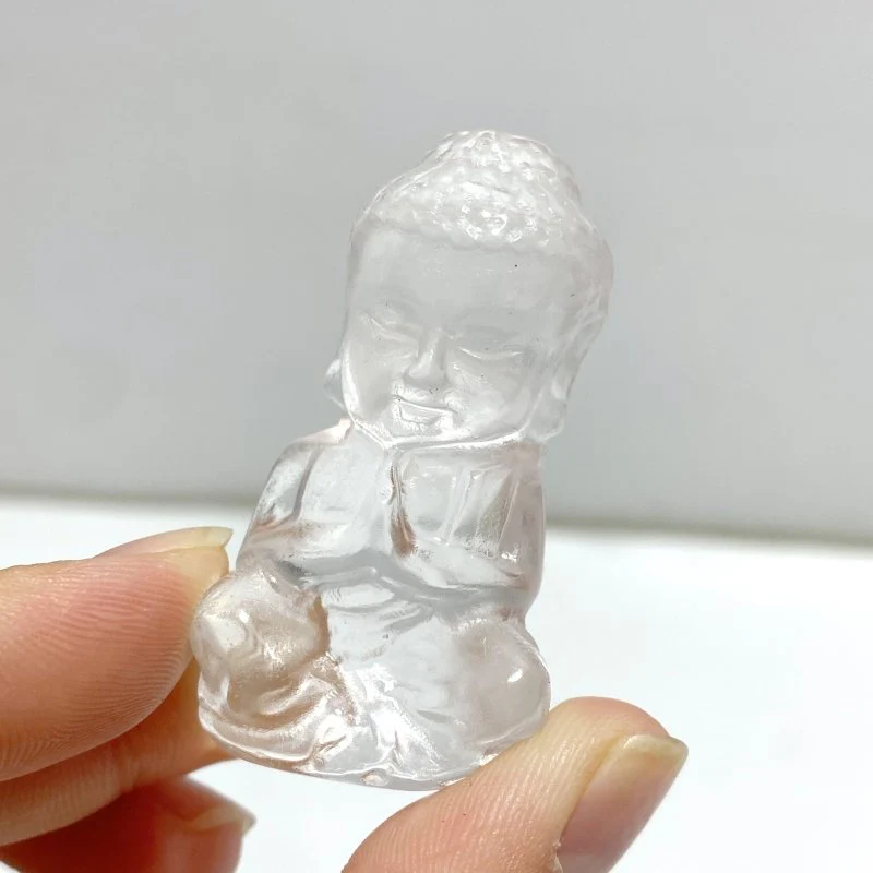 Beautiful Clear Quartz Buddha Carving Wholesale - Image 3