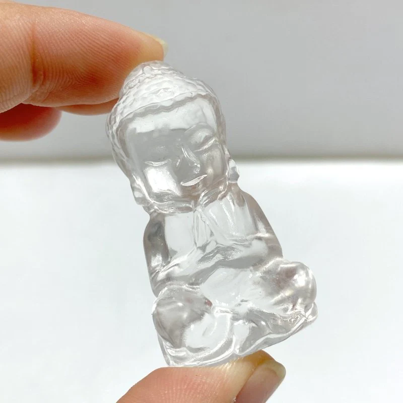 Beautiful Clear Quartz Buddha Carving Wholesale - Image 5