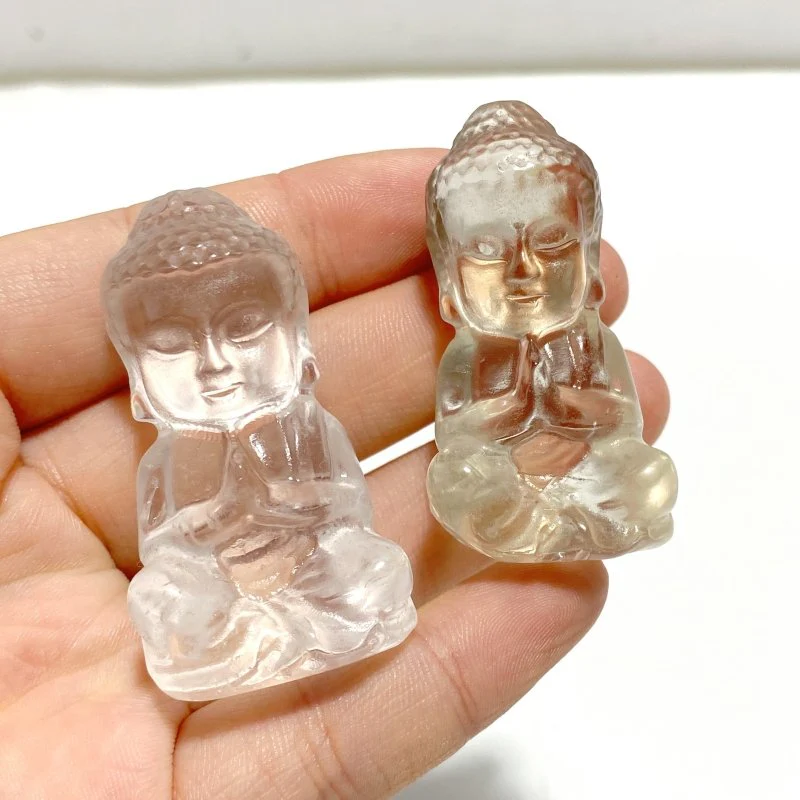 Beautiful Clear Quartz Buddha Carving Wholesale - Image 6