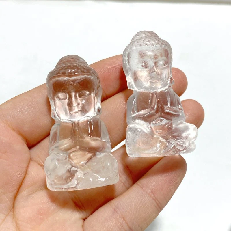 Beautiful Clear Quartz Buddha Carving Wholesale - Image 7