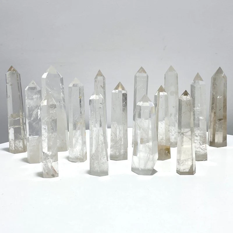 15 Pieces 5.2-6.7in Fat Clear Quartz Tower
