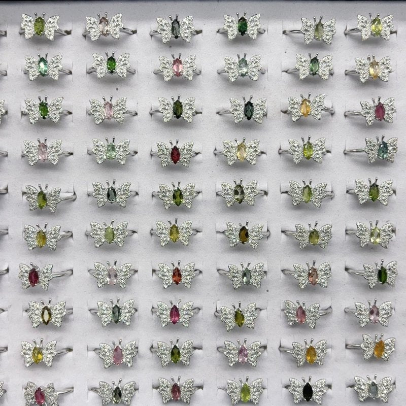 Beautiful Colorful Tourmaline Butterfly Ring Wholesale - Image 4