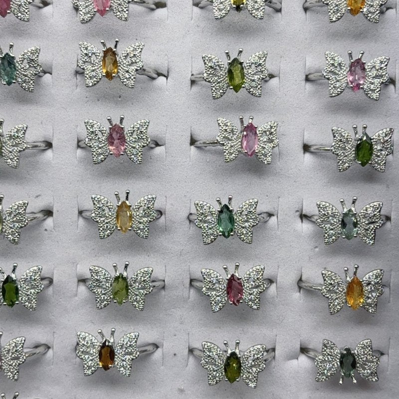 Beautiful Colorful Tourmaline Butterfly Ring Wholesale - Image 5