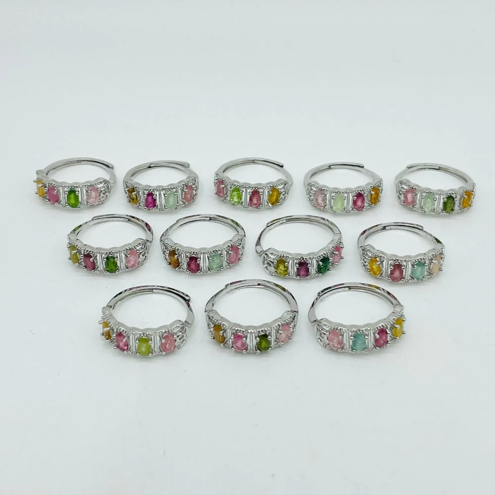 4 Color Beautiful Tourmaline Ring Colorful Gemstone Wholesale - Image 4