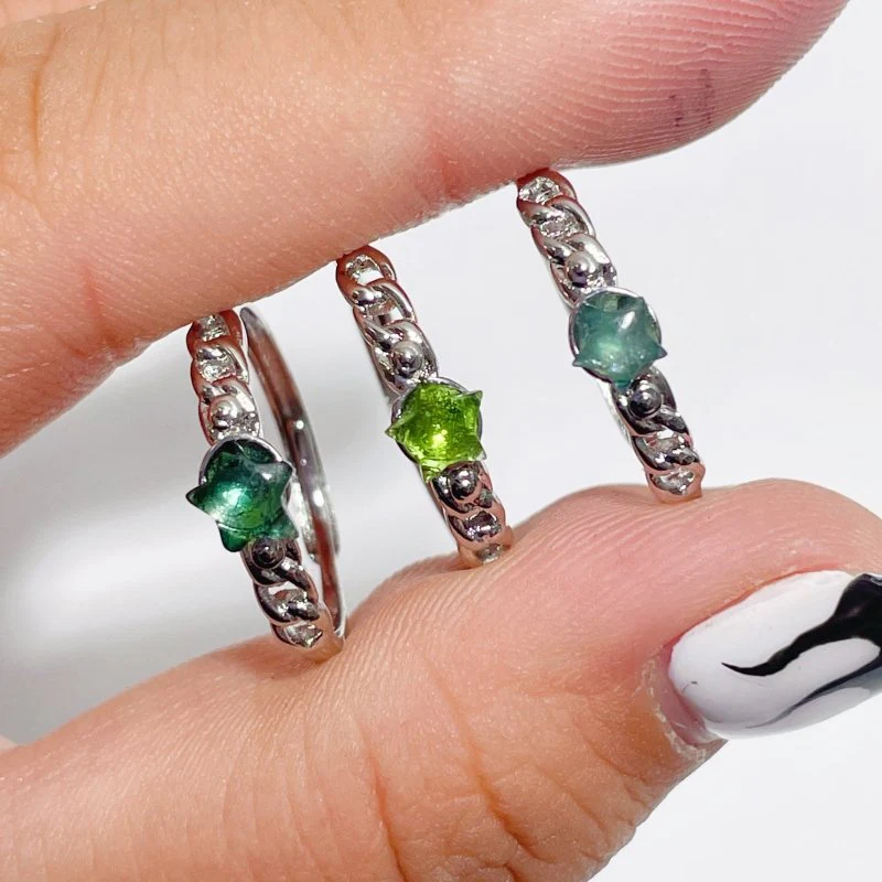 Beautiful Colorful Tourmaline Star Ring Wholesale - Image 2