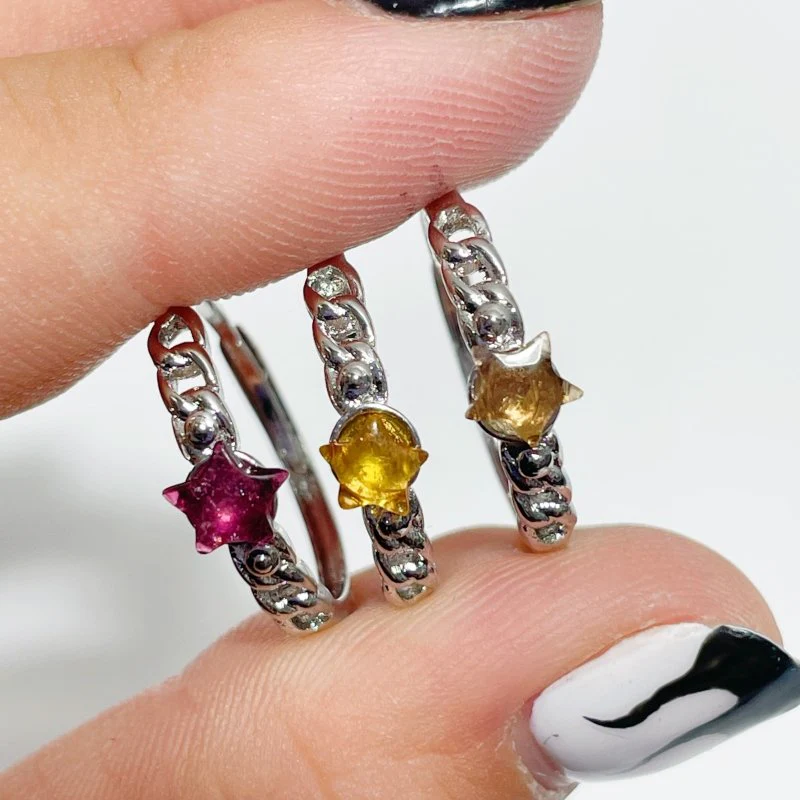 Beautiful Colorful Tourmaline Star Ring Wholesale - Image 3