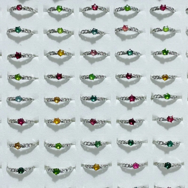 Beautiful Colorful Tourmaline Star Ring Wholesale - Image 5