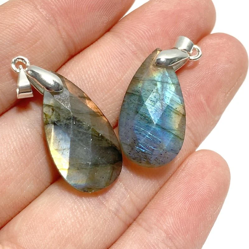 Beautiful Cut Faceted Labradorite Waterdrop Pendants Wholesale - Image 7