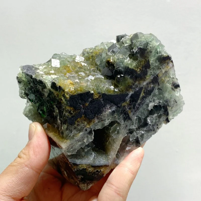 10 Pieces Cutting Fluorite Mineral Geode Cubes Specimen - Image 4