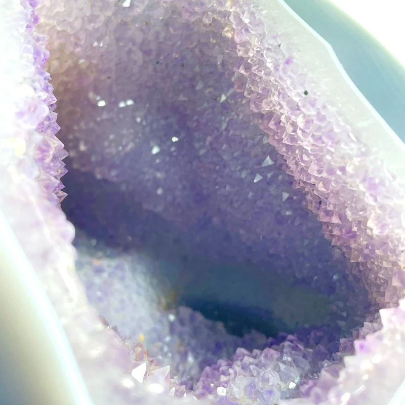 Druzy Geode Amethyst Mixed Agate Large Skull Carving - Image 4
