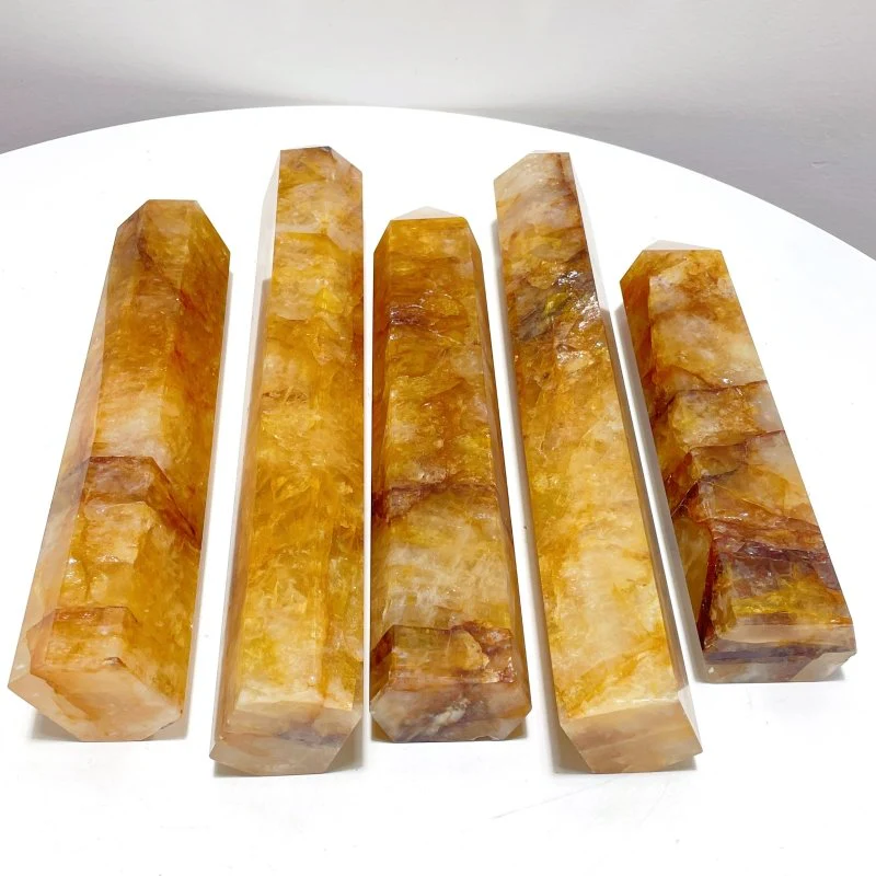 5 Pieces Large Beautiful Fire Quartz High Quality Tower - Image 6