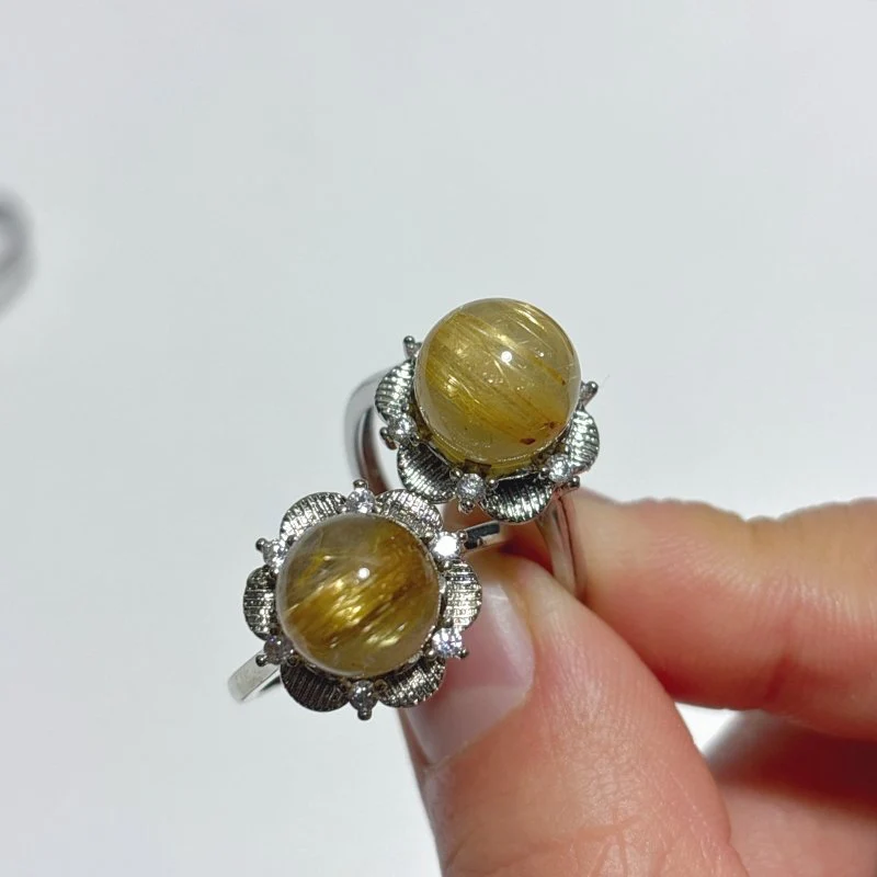 Beautiful Flowers Rutile Quartz Crystal Ring Wholesale