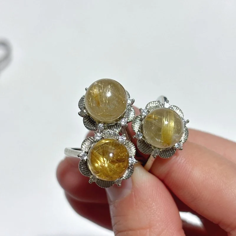 Beautiful Flowers Rutile Quartz Crystal Ring Wholesale - Image 4