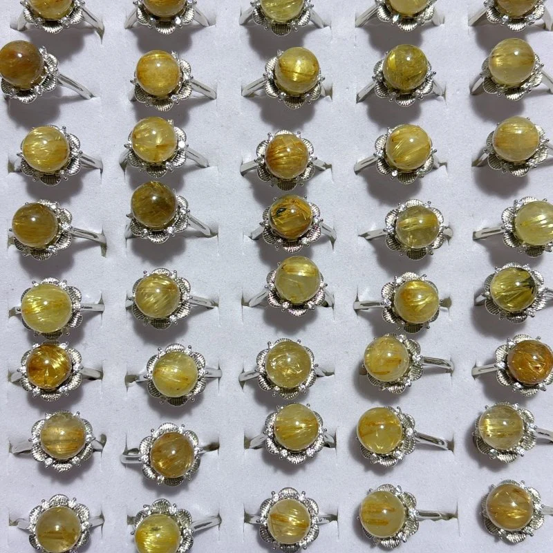 Beautiful Flowers Rutile Quartz Crystal Ring Wholesale - Image 5