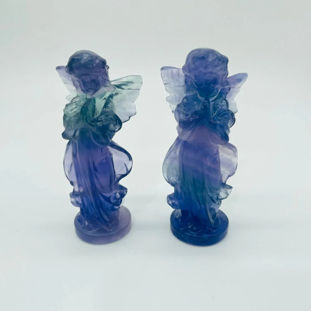 Beautiful Fluorite Angel Carving Wholesale - Image 3