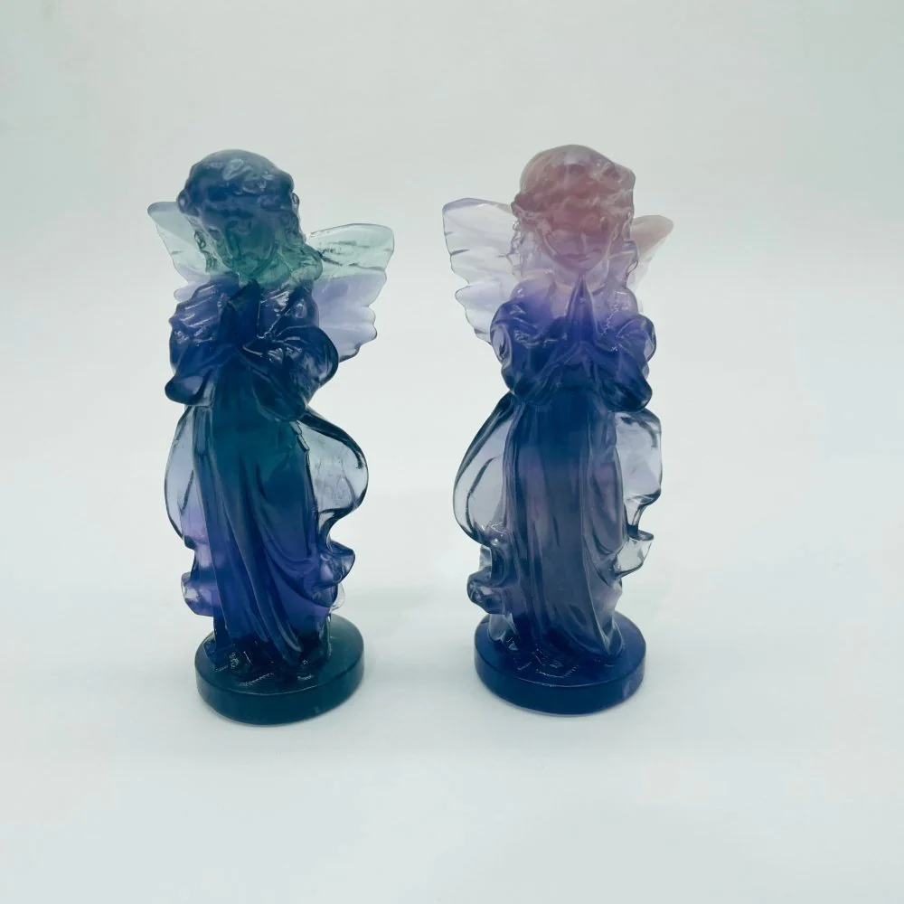 Beautiful Fluorite Angel Carving Wholesale - Image 4
