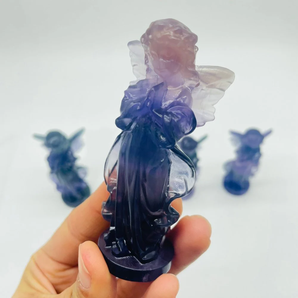Beautiful Fluorite Angel Carving Wholesale - Image 5