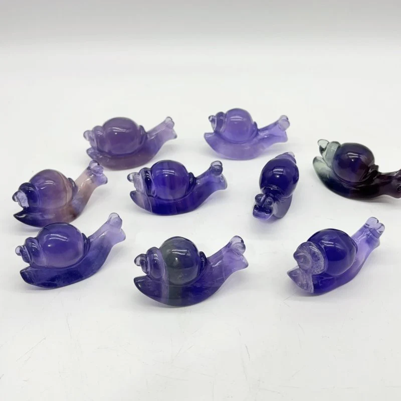 Beautiful Fluorite Snails Carving Wholesale - Image 2