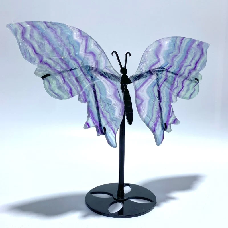 Beautiful Fluorite Symmetry Butterfly Wing With Stand