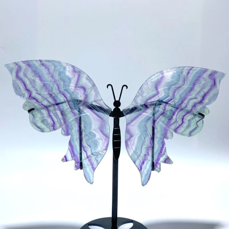 Beautiful Fluorite Symmetry Butterfly Wing With Stand - Image 2