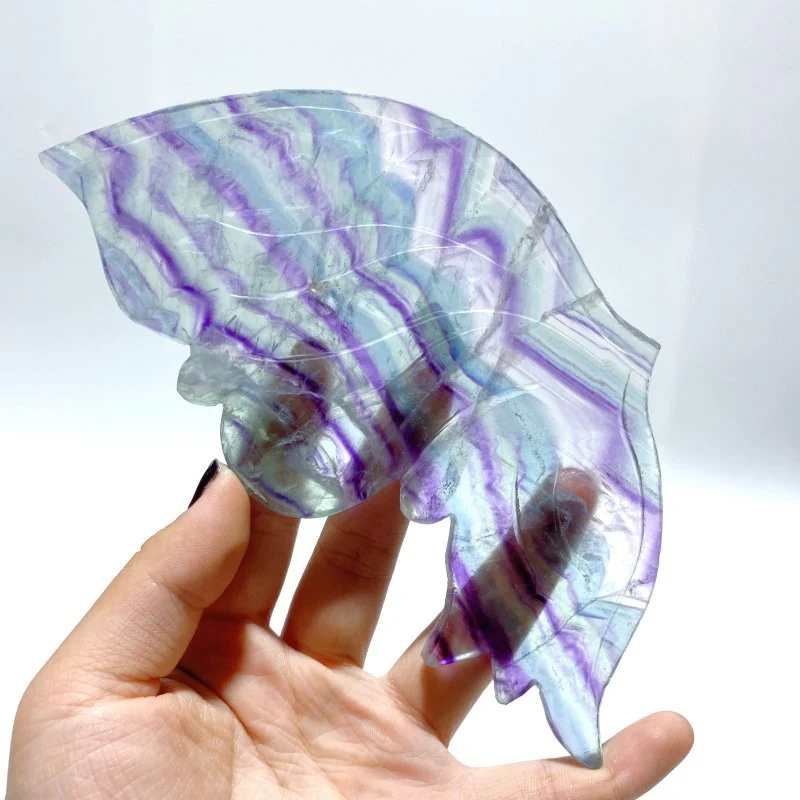 Beautiful Fluorite Symmetry Butterfly Wing With Stand - Image 3