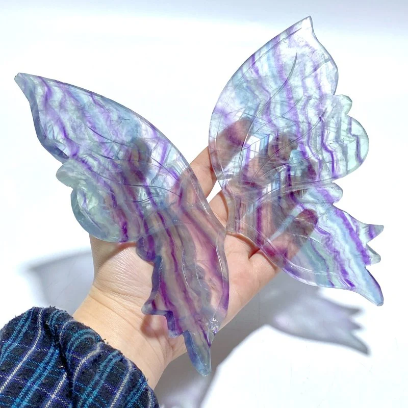 Beautiful Fluorite Symmetry Butterfly Wing With Stand - Image 6