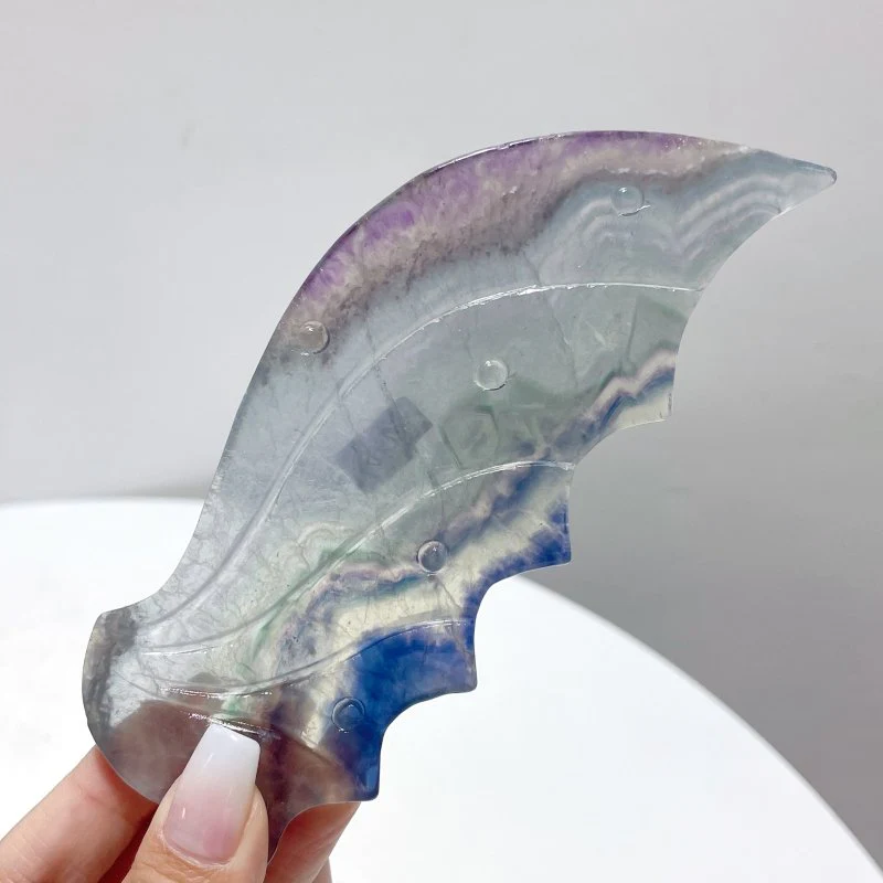 3 Pairs Beautiful Flying Dragon Wing With Stand Rainbow Fluorite - Image 4