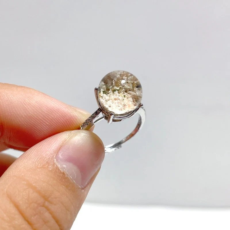 Beautiful Clear Garden Quartz Sphere Rings Wholesale
