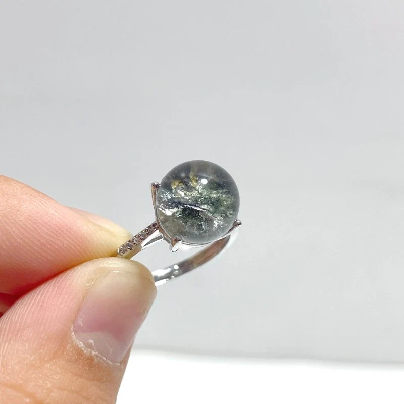 Beautiful Clear Garden Quartz Sphere Rings Wholesale - Image 3
