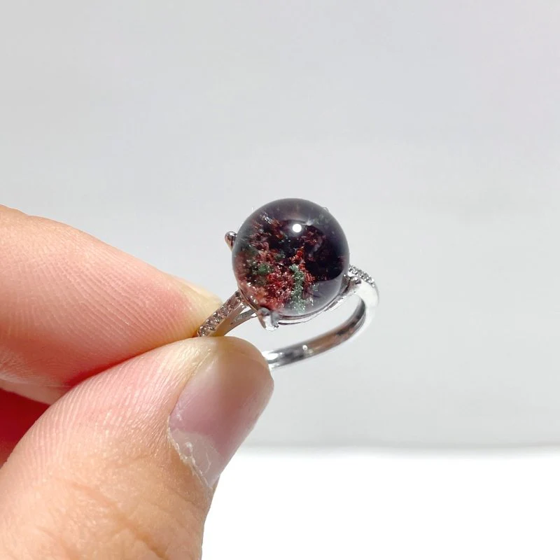 Beautiful Clear Garden Quartz Sphere Rings Wholesale - Image 4