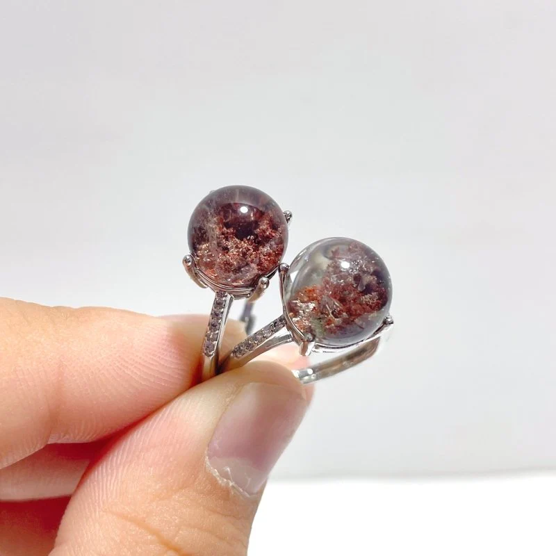 Beautiful Clear Garden Quartz Sphere Rings Wholesale - Image 6