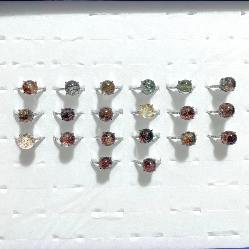 Beautiful Clear Garden Quartz Sphere Rings Wholesale - Image 7