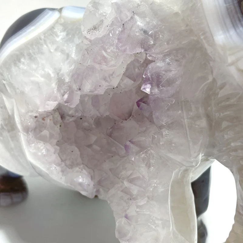 Beautiful Geode Agate Druzy Elephant Animal Carving #A02 - Image 4