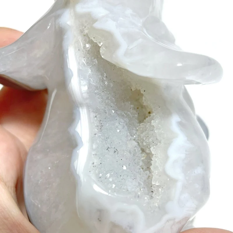 2 Pieces Beautiful Geode Agate Druzy Elephant Carving - Image 8