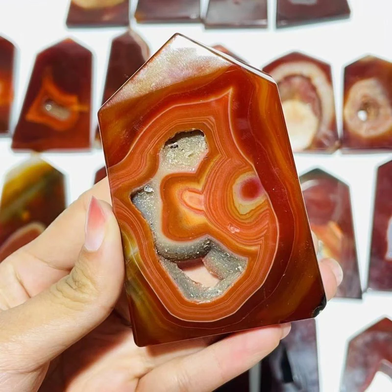 25 Pieces Beautiful Geode Carnelian Tower Points - Image 2
