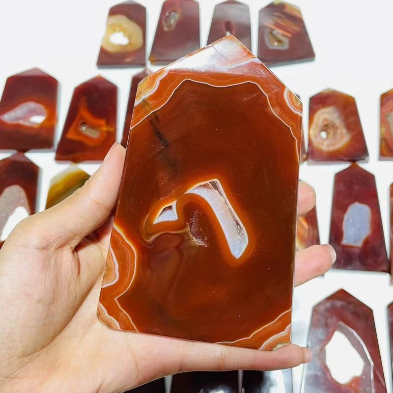 25 Pieces Beautiful Geode Carnelian Tower Points - Image 3
