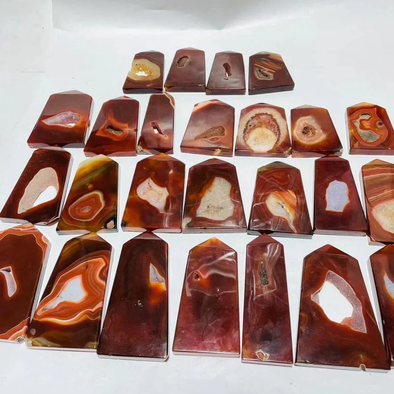 25 Pieces Beautiful Geode Carnelian Tower Points - Image 4