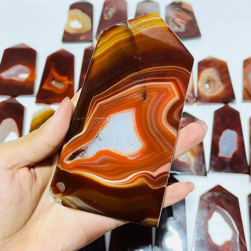 25 Pieces Beautiful Geode Carnelian Tower Points - Image 5